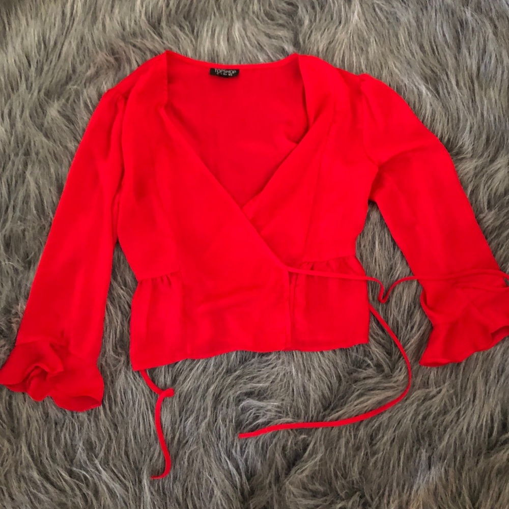 Red TOPSHOP blouse❣️